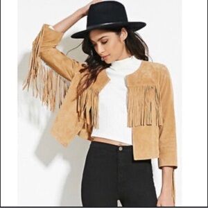 Y2K Vintage Leather Fringe Jacket